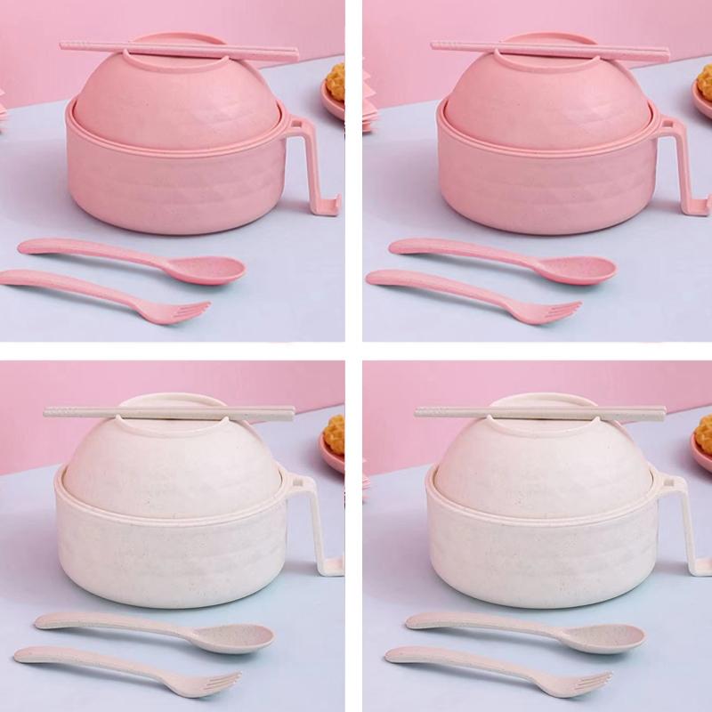 4-Piece Ramen Bowl Set, Microwave Safe Noodle Bowls & Chopsticks, Dishwasher Safe, Essential for Dorms, Quick Ramen Solution, Kitchen Bowls, Tableware