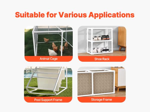 VEVOR 3-Way PVC Fittings, 1-inch PVC Pipe Joints Elbow Connector, 10-Pack Furniture Grade PVC Tee Fittings for DIY Storage Rack, Animal Cage, Pool or Garden Support Frame, Impact Weather-Resistant