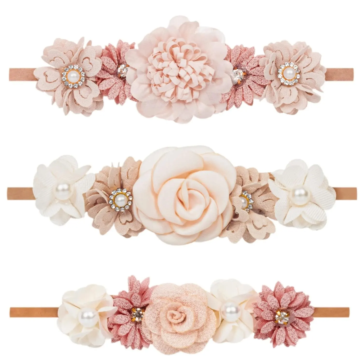 Baby Girl Floral Headband Flower Crown Elastic Hairband for Newborn ToddlerGift