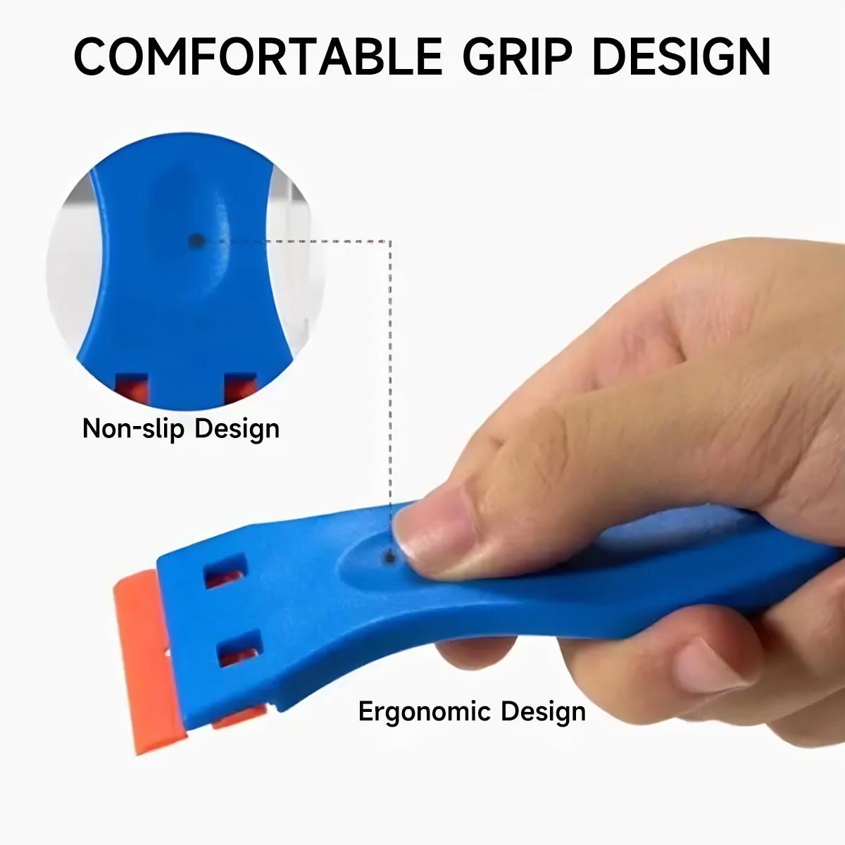 2 Pcs Plastic Razor Blade Scraper and 100 Pcs Blades Forwithout Scratches Household Cleaning Tool for Kitchen Appliances Stickers and Paints on Window Drywall Home