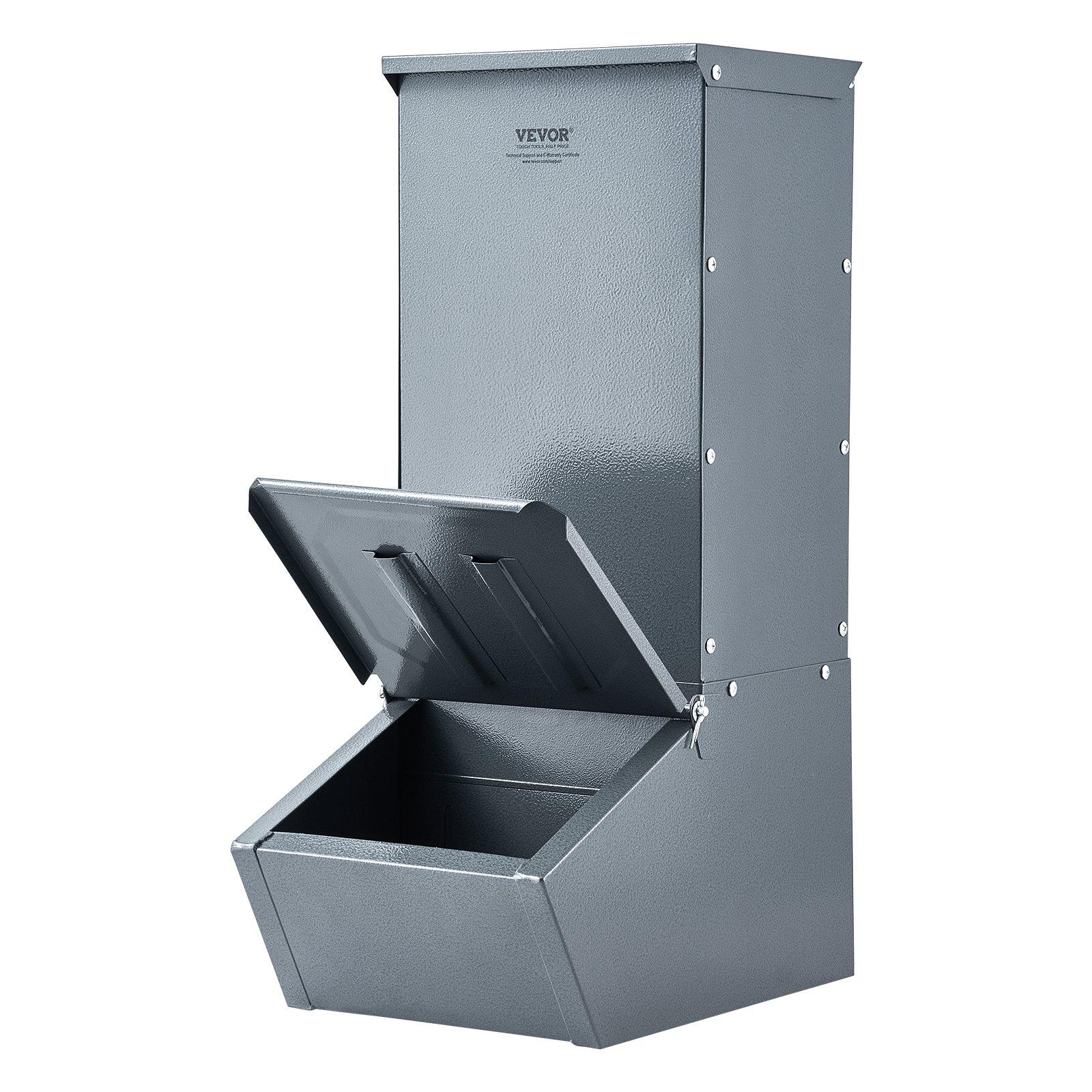 fathersdaygift VEVOR Hog Feeder, 2.2 Bushel Capacity, Single Door Pig Feeder, Heavy Duty Steel Piglets Feeder, Multipurpose Trough Creep Feeder, Outdoor Livestock Feeder Farm Accessory for Feeding up to 5 Hogs