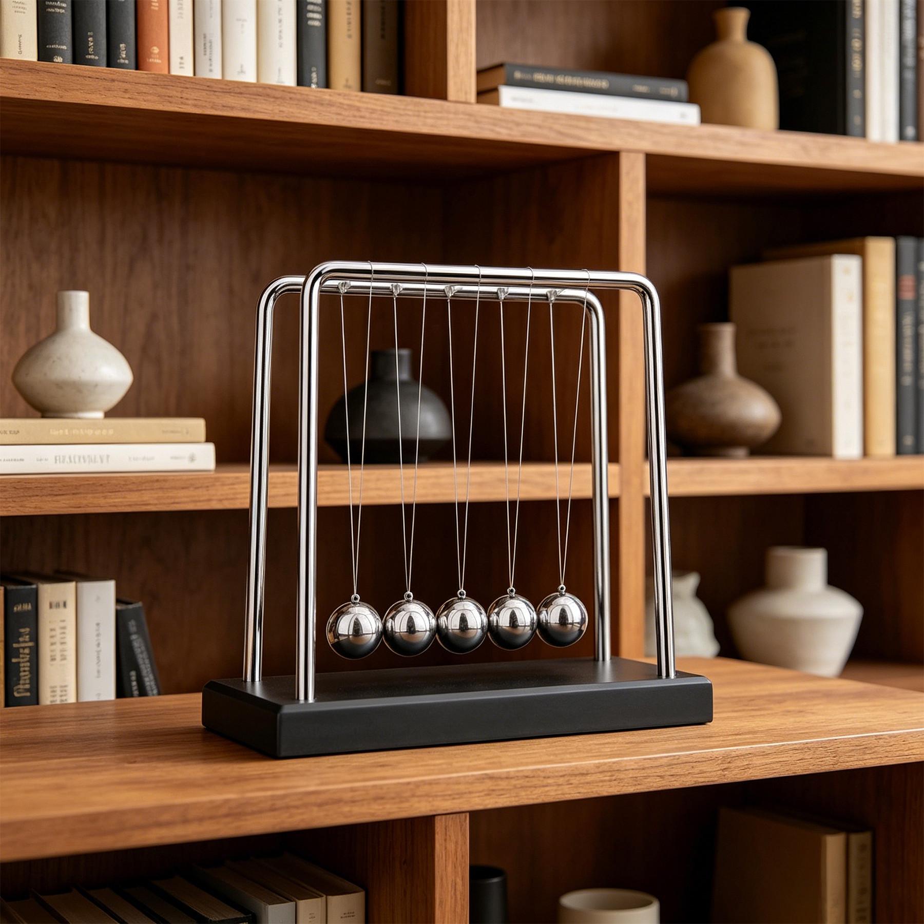 Newton's Cradle Balance Ball, Science Physics Toy, Desktop Decoration, Kinetic Energy Puzzle, Ideal for Home and Office Tables