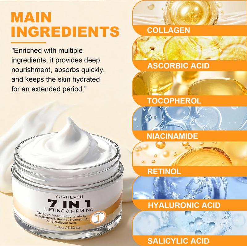 Collagen Intense Hydration Face Cream with Vitamin C E & Hyaluronic Acid, Moisturizes Dry Skin, Suitable for All Skin Types