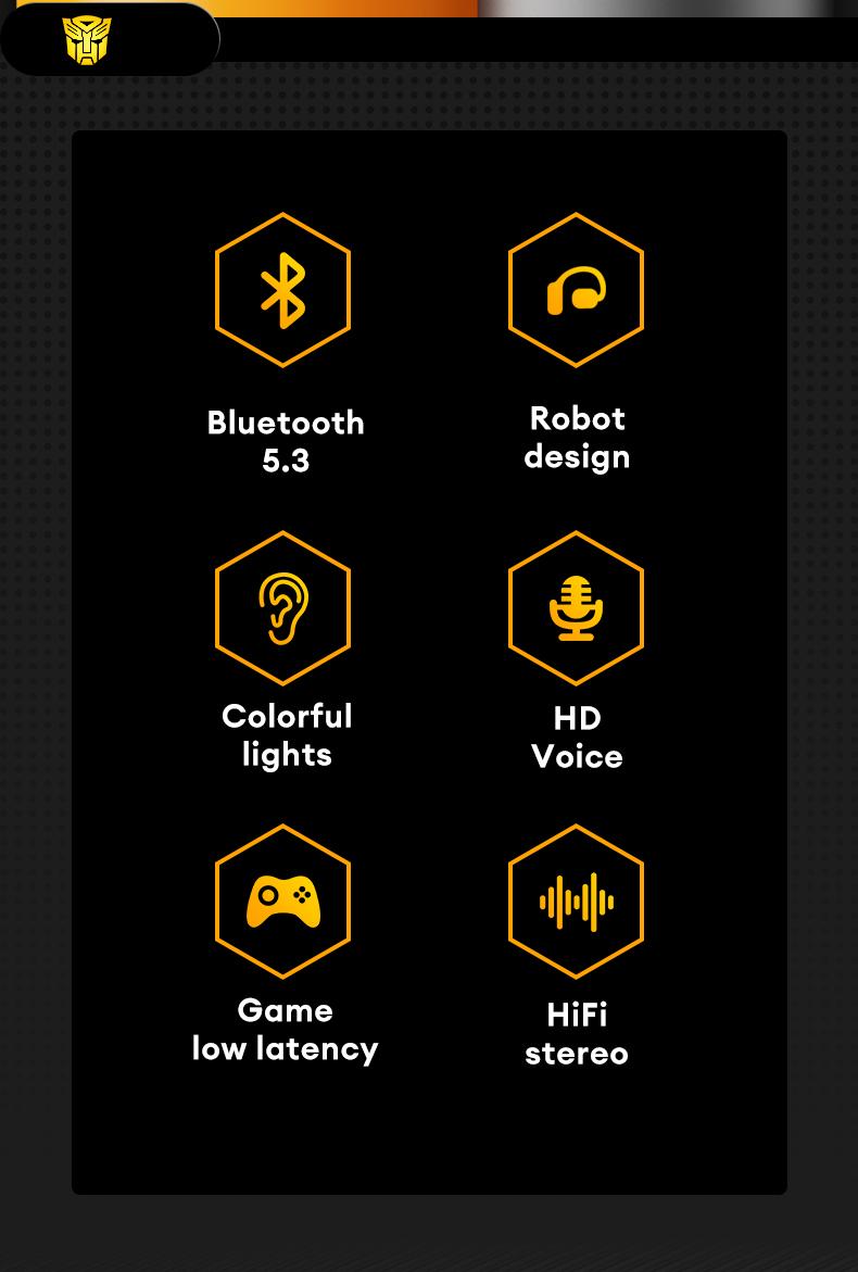 Transformers TF-T09 Open Ear Headphones Wireless Bluetooth 5.4, 60H Playtime Sport Earbuds Wireless with HD Mic Earhooks, Over Ear Headphones Waterproof for Running Fitness Workout