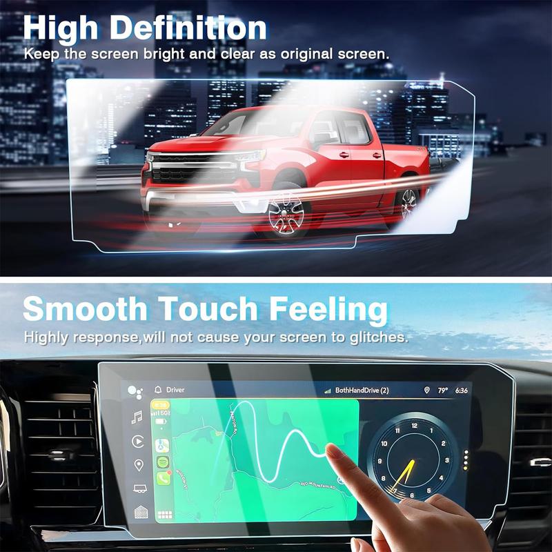 Canvcle 2 Pack 13.4-Inch Anti-Glare Tempered Glass Screen Protector for 2022-2025 Chevy Silverado GMC Sierra 1500/2500HD/3500HD, 9H Hardness, Anti-Fingerprint, Smooth Touch Response, Durable Navigation Protection Canvcle 2 Pack 13.4-Inch Anti-Glare Tempered Glass Screen Protector for 2022-2025 Chevy Silverado GMC Sierra 1500/2500HD/3500HD, 9H Hardness, Anti-Fingerprint, Smooth Touch Response, Durable Navigation Protection