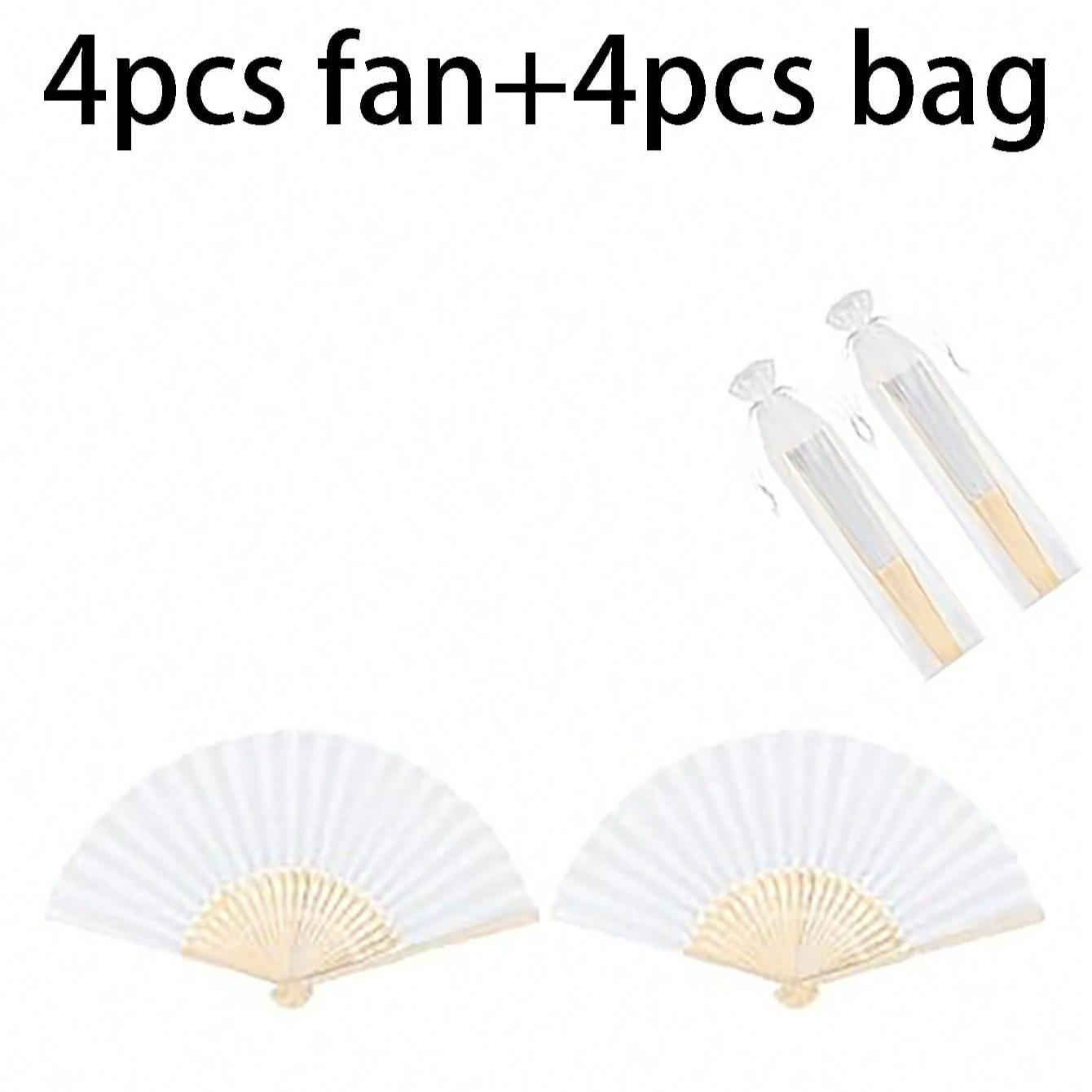 10pcs/20pcs 21cm Original Color Bamboo Bone Paper Fan, Blank Foldable Fans, Pure Color Single-Sided Bamboo Fans, Back-To-School Promotional Items