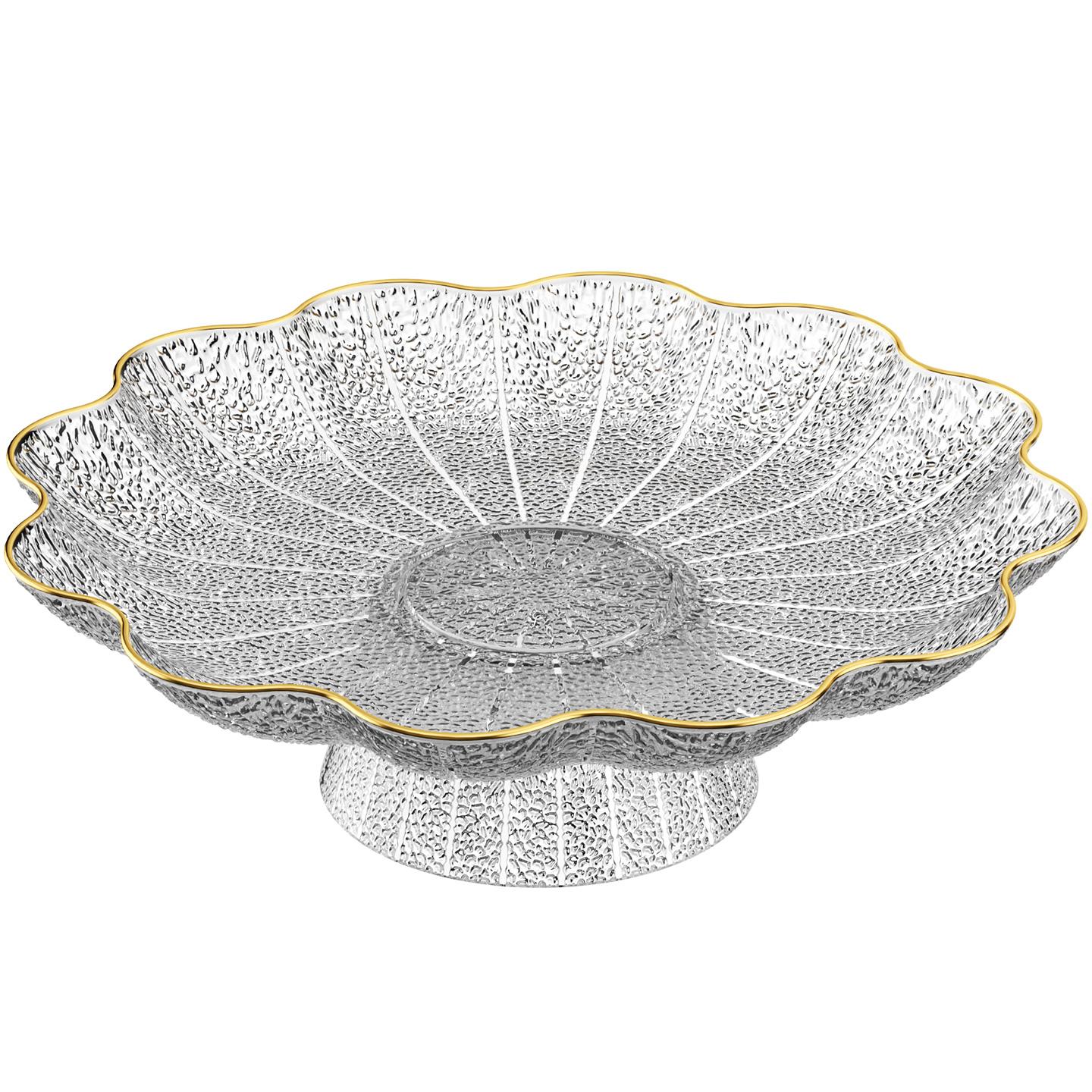 Beautiful Multi-Layer Fruit and Snack Tray, Round Plastic Design with Elegant Leaf Pattern, Perfect Kitchen Decoration, Salad Serving Plates