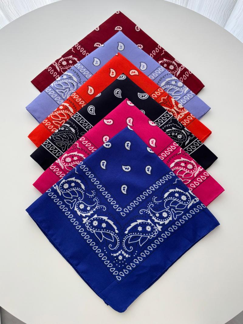 Geometric & Paisley Print Bandana, Unisex Soft Breathable Scarf, Casual Fashion Accessory for All Seasons, Ideal for Daily Wear