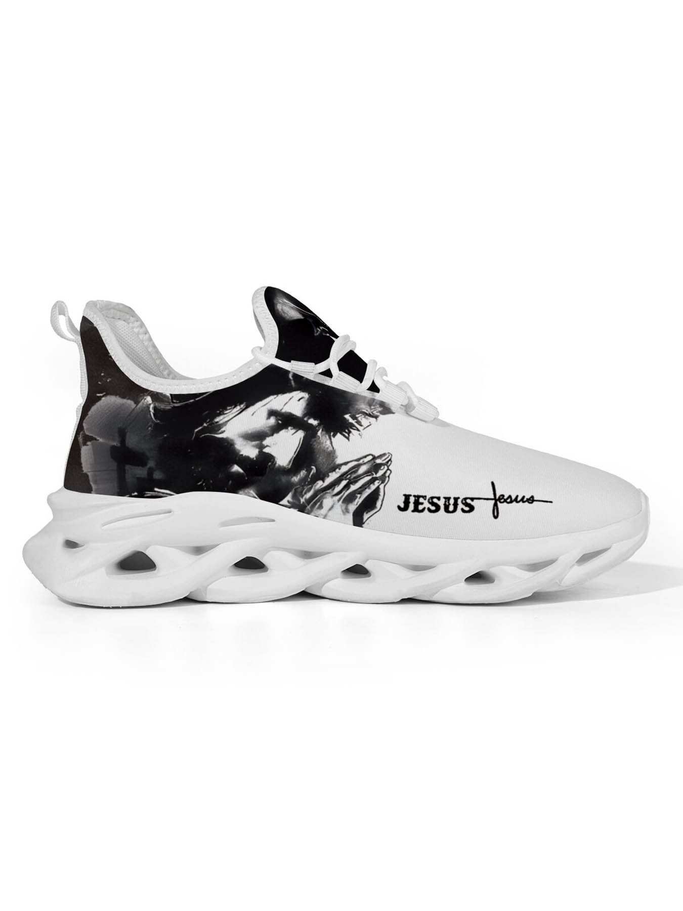 Exclusive and Jesus Signature Men's Casual Shoes, Unique Print for Stylish Expression, Art Style Design with Versatile Color and Distinctive Sole
