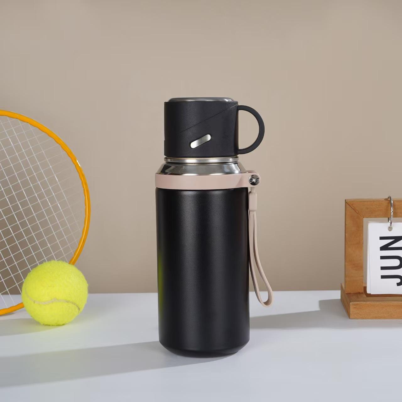 20.29oz Stainless Steel Water Bottle with Dual-Layer Insulation Leak-Proof Lid, Ideal for Camping Office Gift, Cold & Hot Use, Flasks