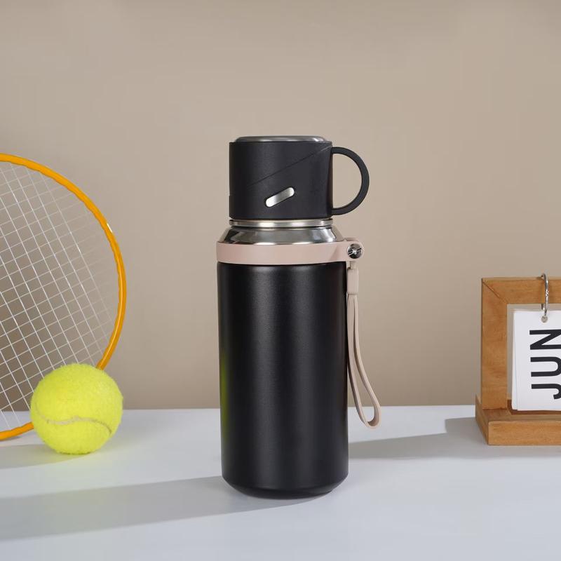 20.29oz Stainless Steel Water Bottle with Dual-Layer Insulation Leak-Proof Lid, Ideal for Camping Office Gift, Cold & Hot Use