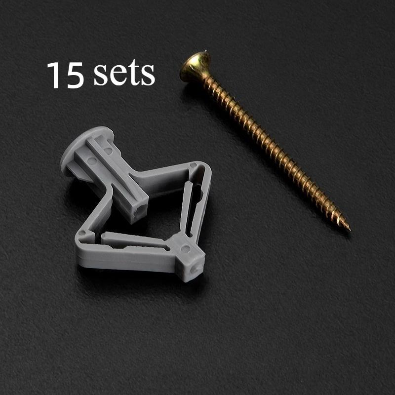 15 Sets Expansion Screw Kit, Butterfly-Shaped Self-Tapping Thread, Plastic Rubber Plug, Durable Expansion Tube for DIY Projects