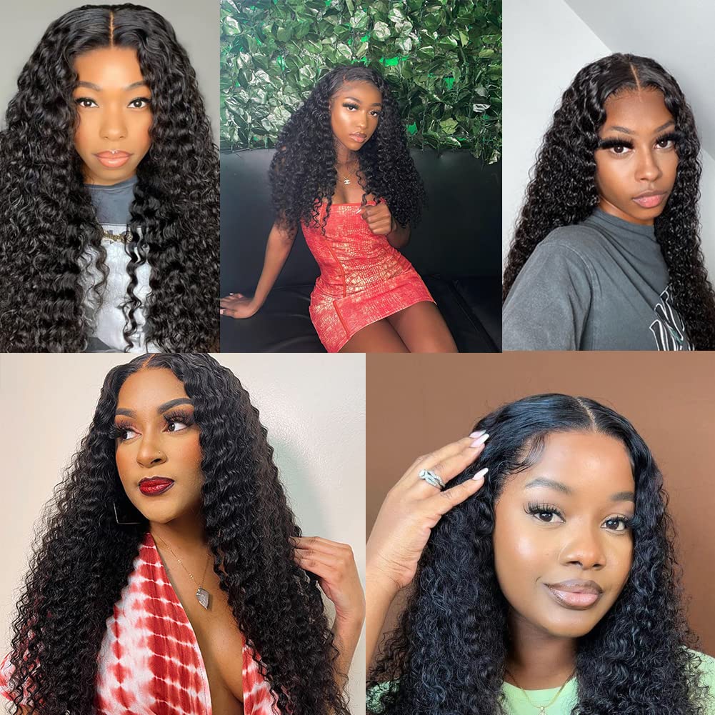 Bling Hair TikTokShopBlackFriday 30 inch 13x4 Lace Front Wigs Human Hair Wigs HD Transparent Deep Wave Pre Plucked Curly Lace Front Wigs 180% Density For Black Women #NovaTopFinds