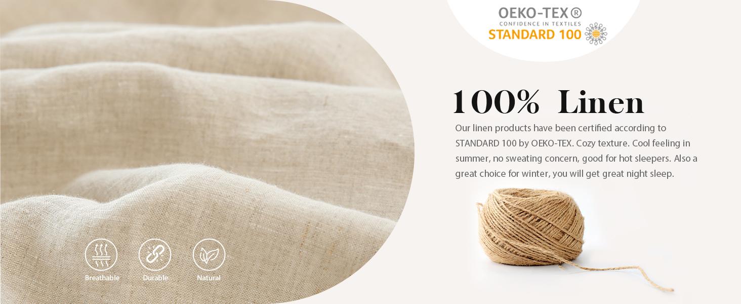 Simple&Opulence 100% Washed Linen Sheet Set, Natural France Flax Bed Sheet, Breathable,Ultra Soft,Farmhouse Bedding, Flat Sheet, Fitted Sheet, Pillowcase