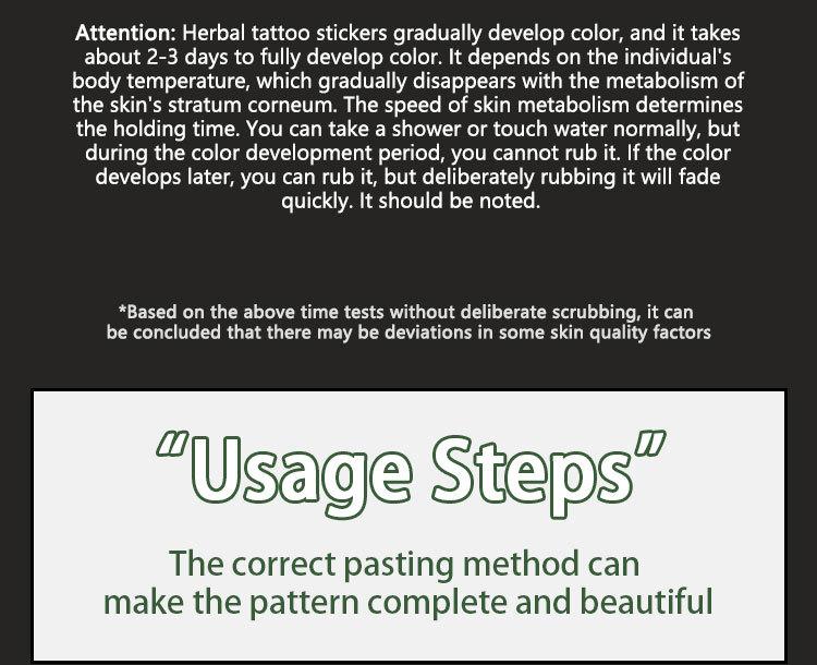 Waterproof temporary tattoo sticker magic tattoo lasting 7-15 flame heart pattern herbal juice semi permanent tattoo simulation tattoo Chest tattoo