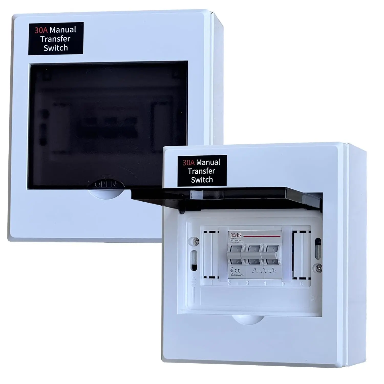 Manual Transfer Switch 30A Generator Transfer Switch 120/240V, 7500W Capacity, 3-Pole, for Portable Generator