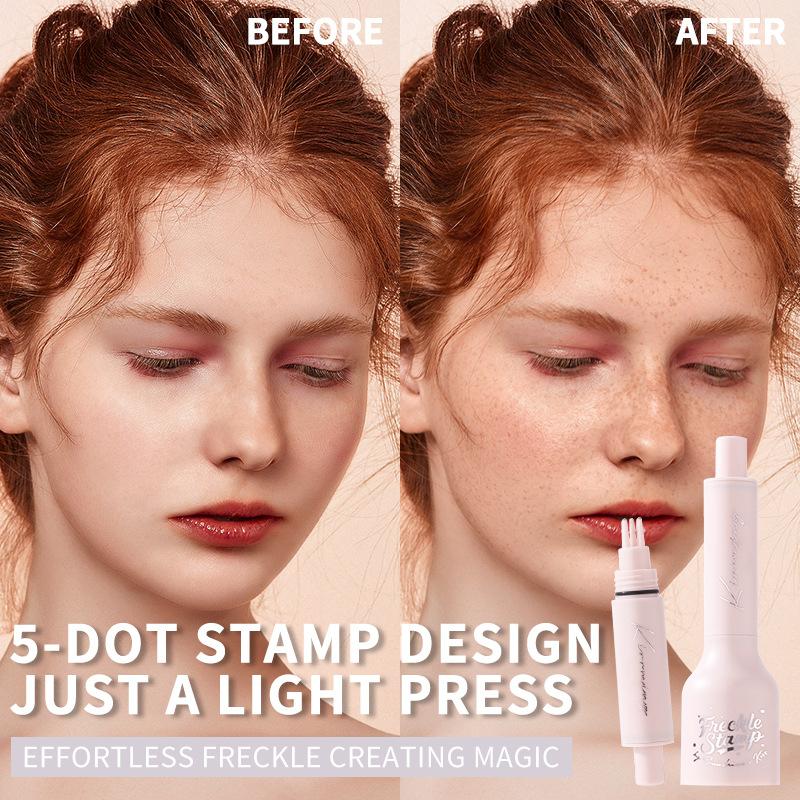 Waterproof Freckle Pen Makeup Stamp, Natural Looking Fake Freckles Marker, Sweatproof Dotting Pen for Women
