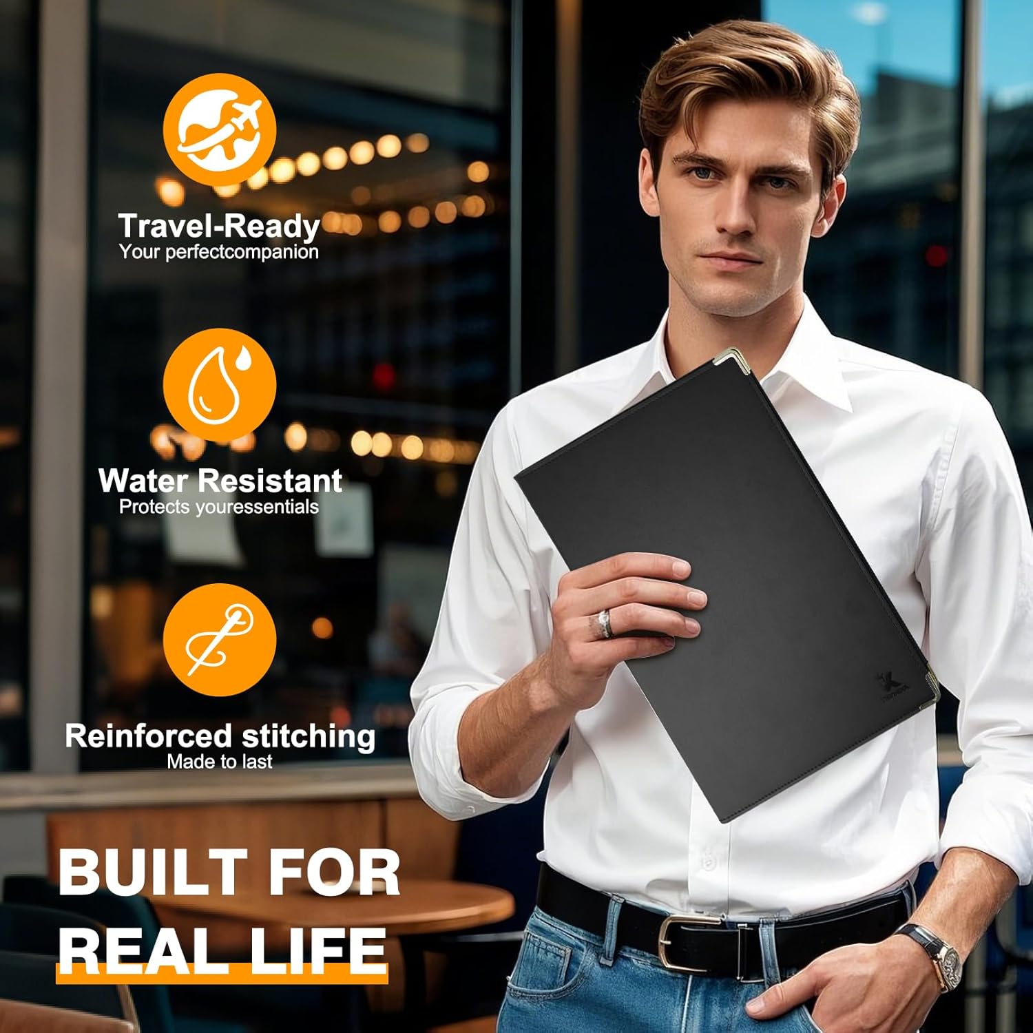 Padfolio Portfolio Binder - Thickened Business Folder for Interview Resumes, Legal Documents | Notepad Not Included,Durable, Black