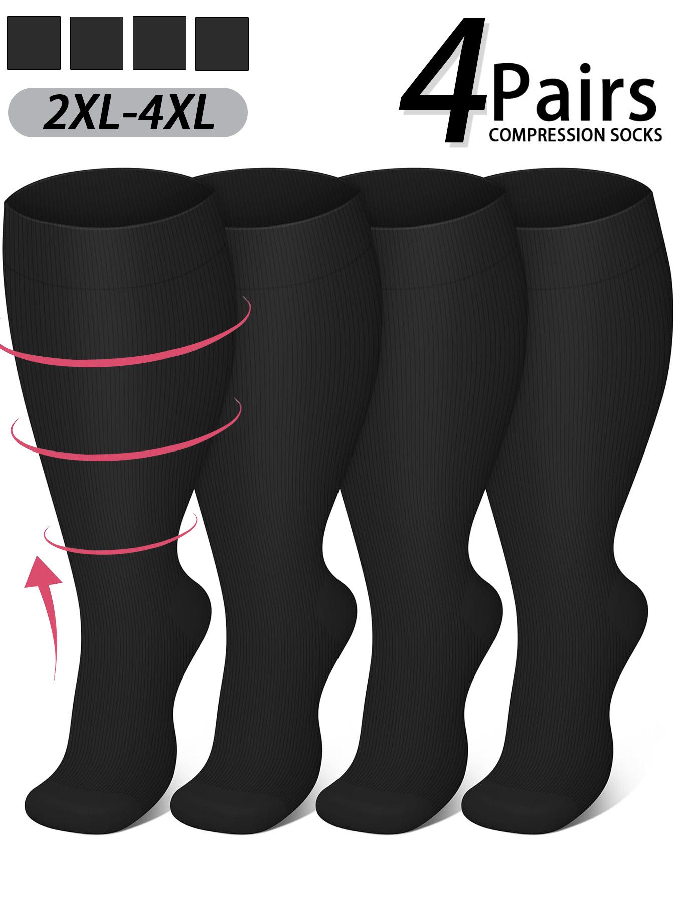 Women's Plus Size Compression Socks, Sports Running Socks for Circulation, Nurses, Pregnant Women, Sports Socks for Women, Compression Athletic Socks