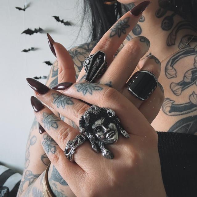 GTHIC Thistles And Thorns Gothic Ring for Men and Women Birthday Mother's Day Gift Jewelry StainlessSteel