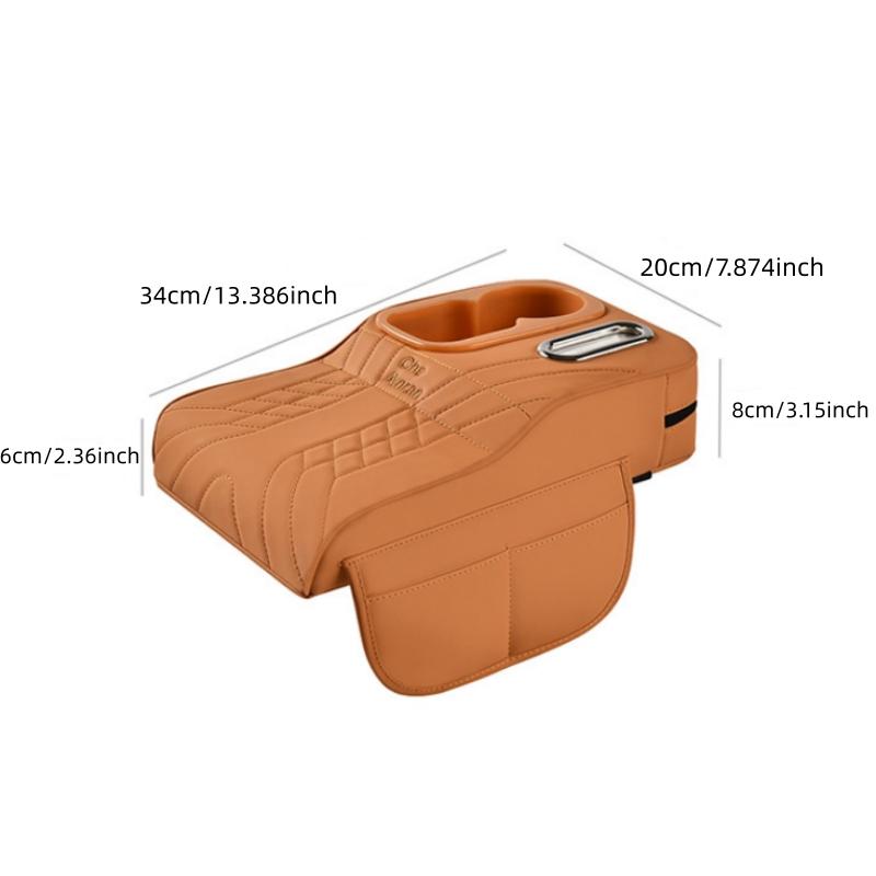 Multifunctional Car Armrest Storage Pad, Height Adjustable Cup Holder Organizer, Central Console Tissue Box Accessory for Vehicles, Car Storage Organizers, Car Cup Holders