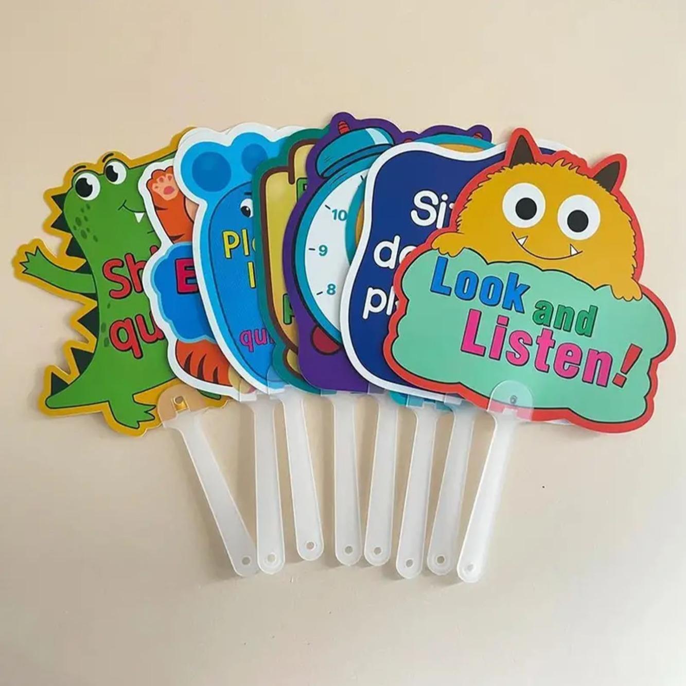 8 Piece Cartoon Classroom Rules Set, Colorful Teacher Signboards ...