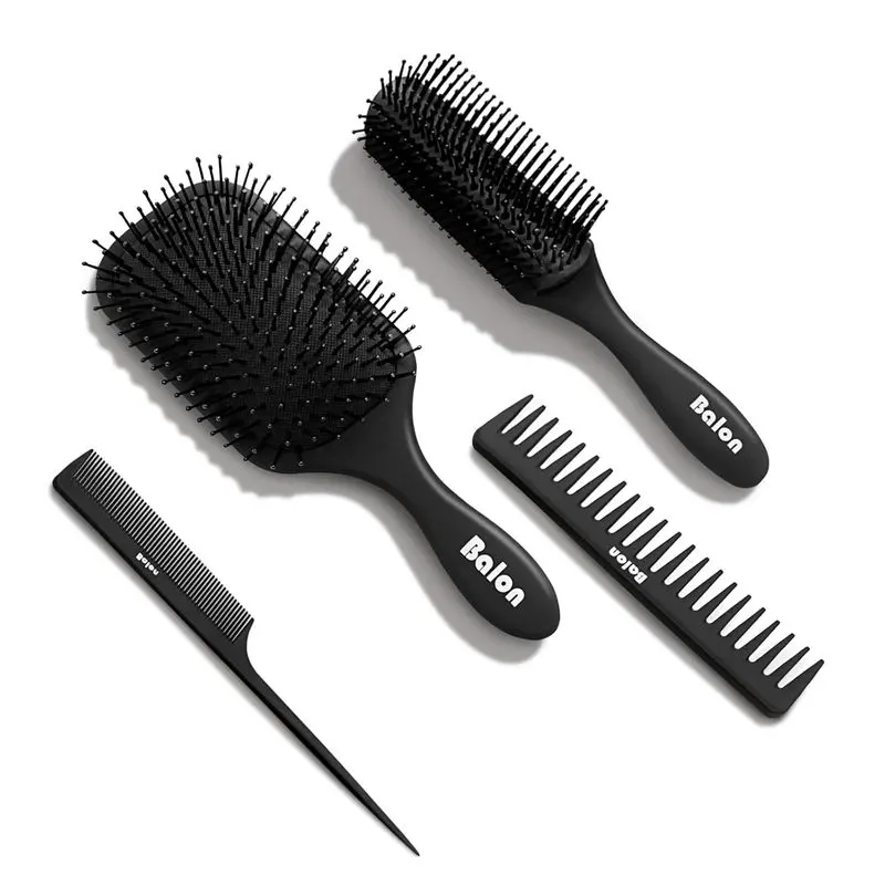 Hair styling comb set, easily detangles wet hair, allows for sectioned styling |   Flat comb, styling comb, wide-toothed pointed tail comb, anti-static, soft bristles for gentle combing, massages scalp, enhances shine: beauty and personal care