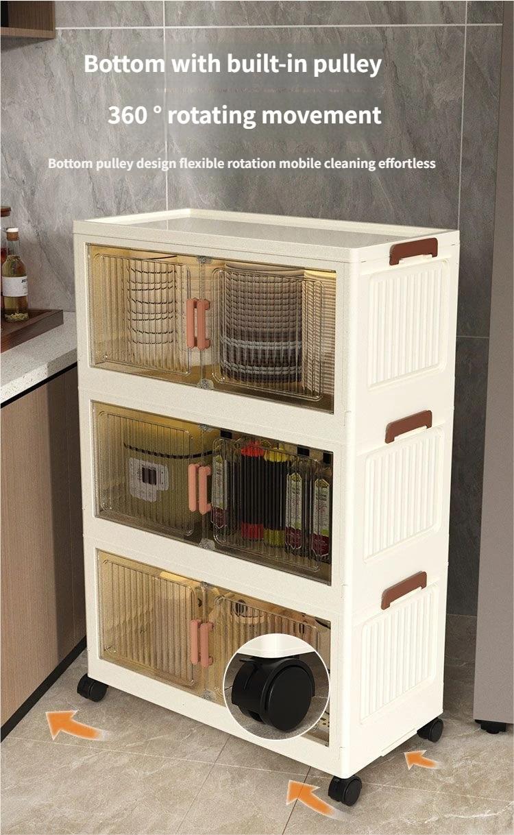 Foldable Storage Cabinet for Home Use, Wardrobe, Clothes Organizer, Toy Snack Display Rack, Multi-Purpose Storage Shelf