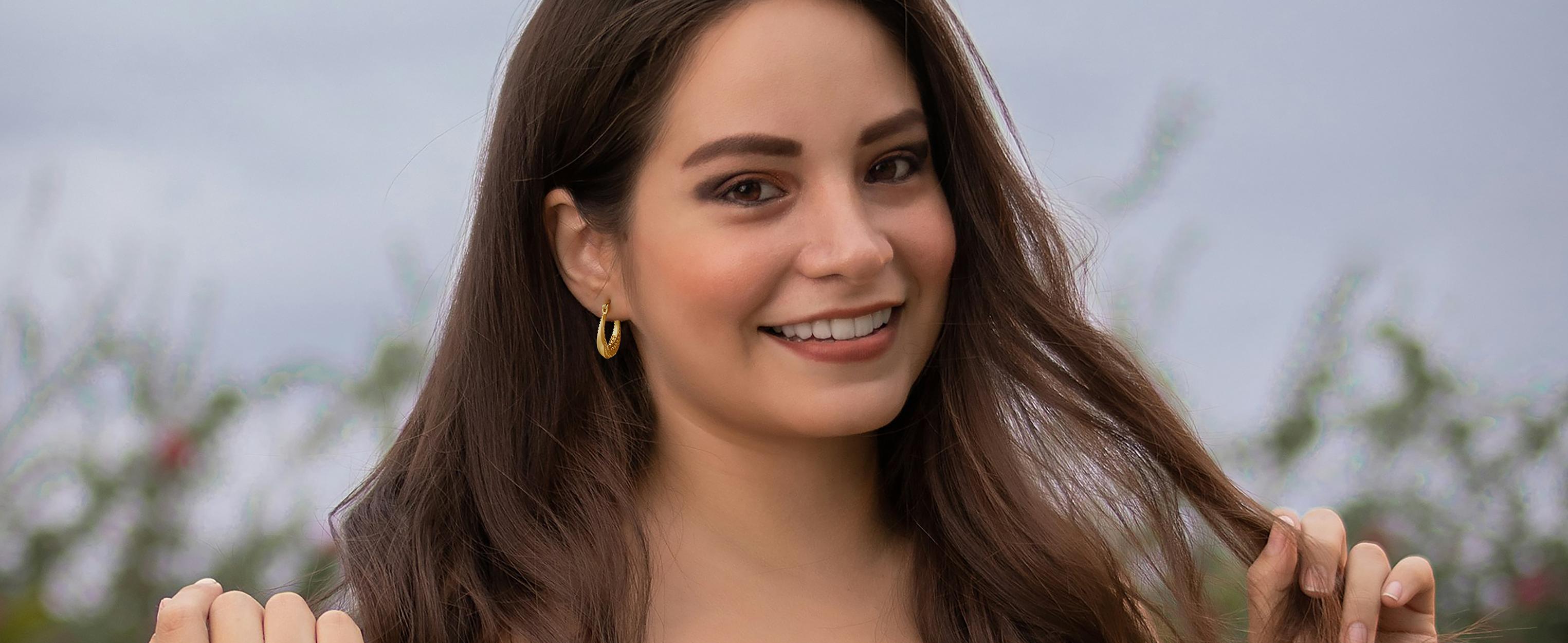 925 Sterling Silver Post Chunky Gold Hoops, Gold Plated Hypoallergenic Earrings for Women Jewelry