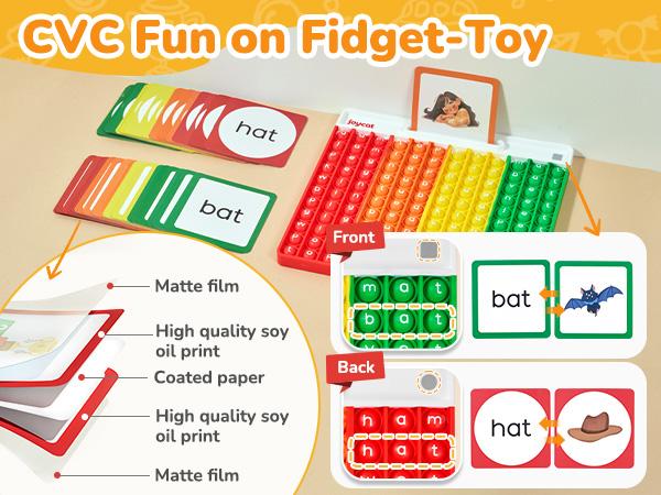 JoyCat Word Pop CVC Word Games, Learn to Read in Weeks Learning, Multisensory Reading & Phonics Game Ideal, Preschool Educational Learning Toys