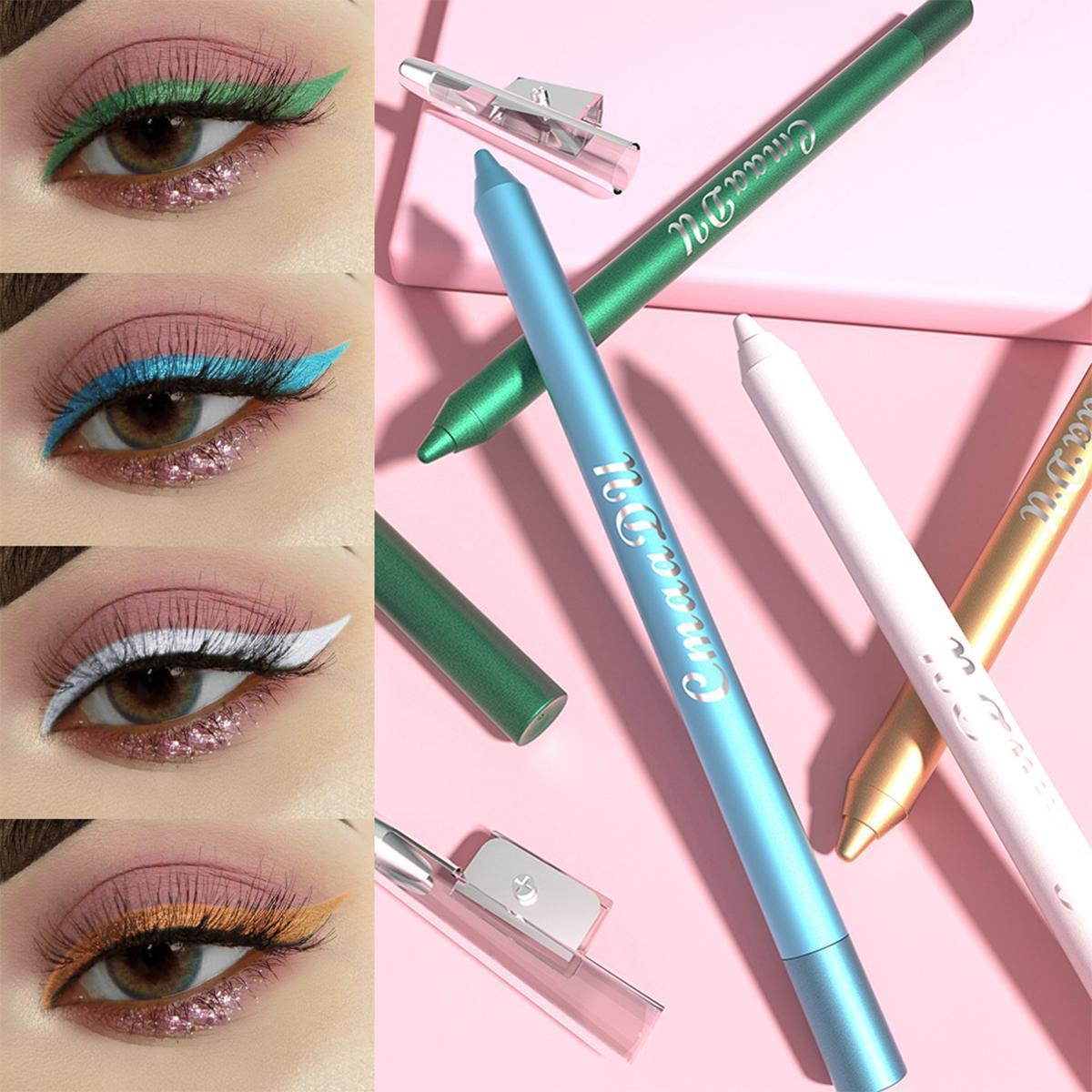 CmaaDu 12-Color Eyeliner and Lip Liner Set, 12-Piece Easy-Color Eyeliner Pencil Bundle, Multi-Use Lip and Eye Makeup Tool for Women and Girls