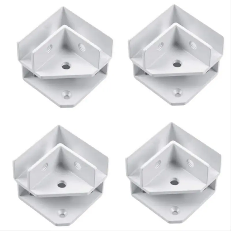 4pcs Adjustable 90-Degree Glass Clips Set, Ideal for Wine Cabinet, Display Rack, Custom Shelving, Secure Glass Panels at Bottom Corners