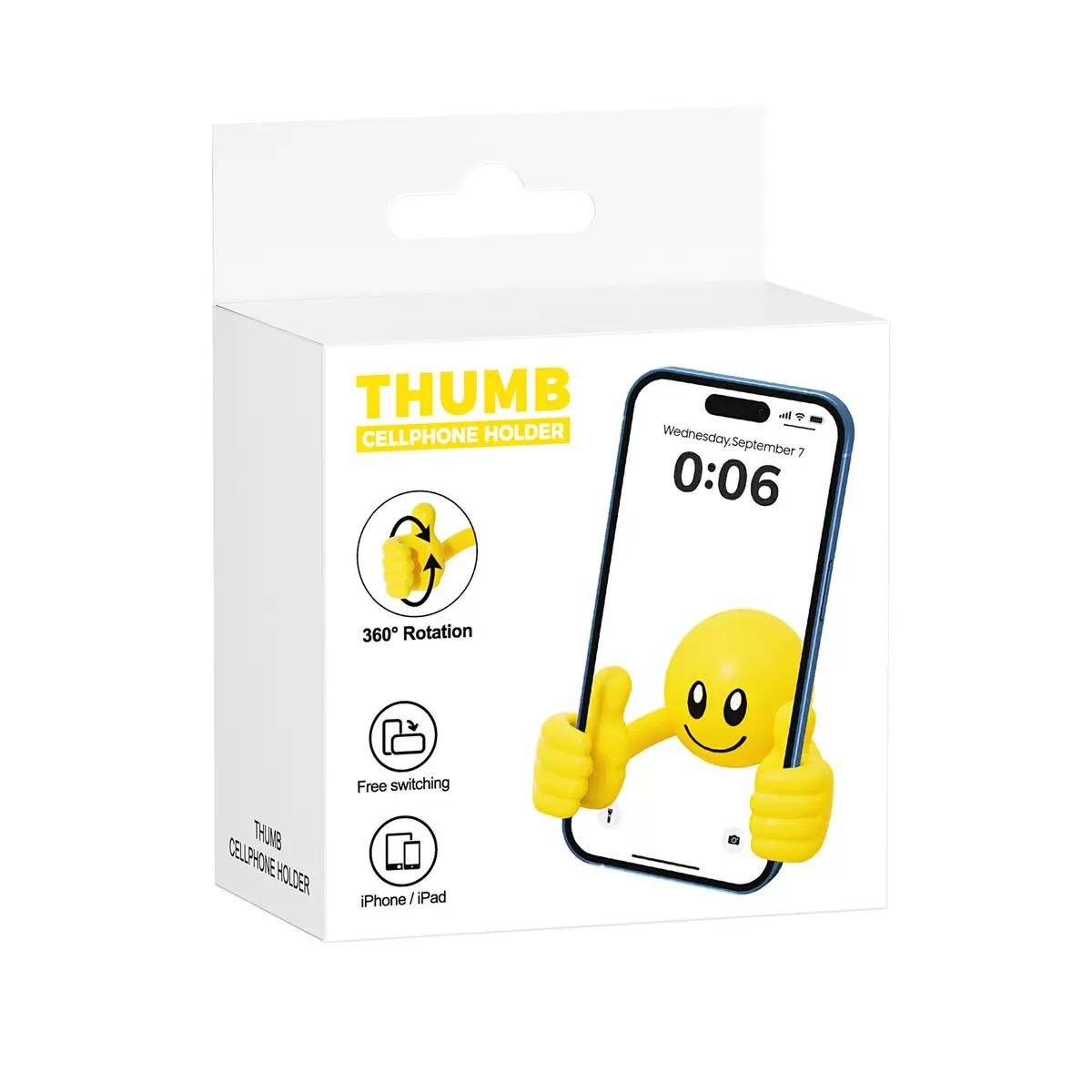 Smiley Thumbs-Up Phone Tablet Stand 2026 Upgrade Universal Adjustable Silicone Stand for Cellphone Smartphone Foldable Devices 4'' to 7.9'' 360° Rotatable Gooseneck Stable Base Cute Creative Gift Phone Holder