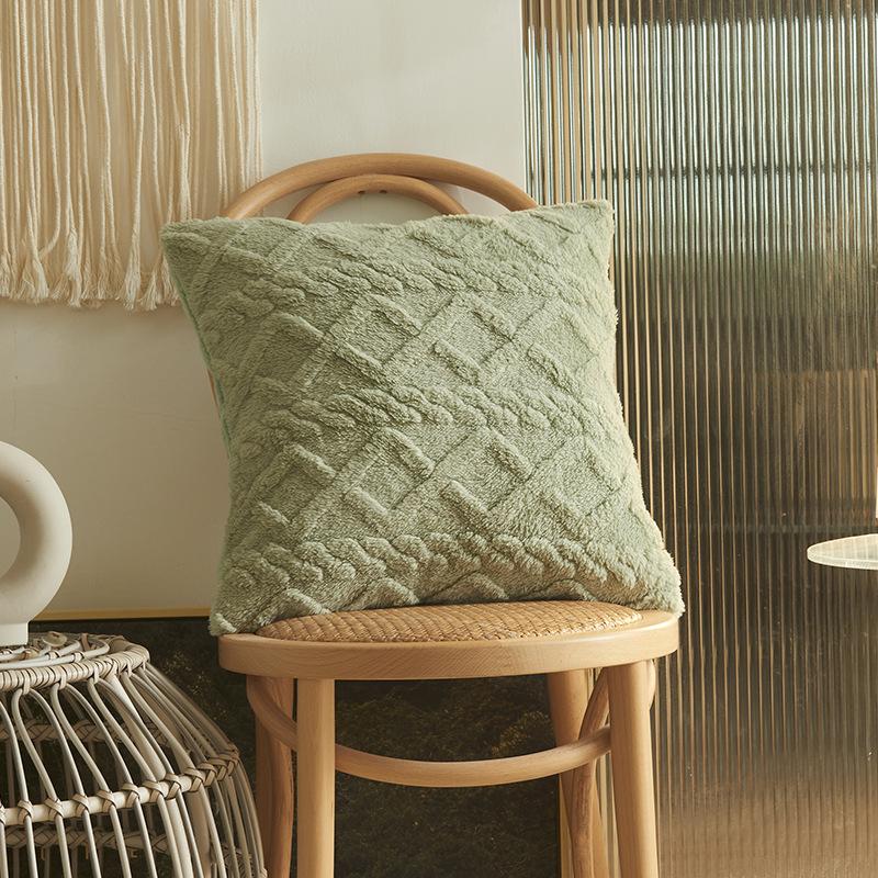 Plush Three-Dimensional Jacquard Pillowcase, Geometric Square Cushion Cover, Ideal for Living Room, Bedroom, Sofa, Chair, Versatile