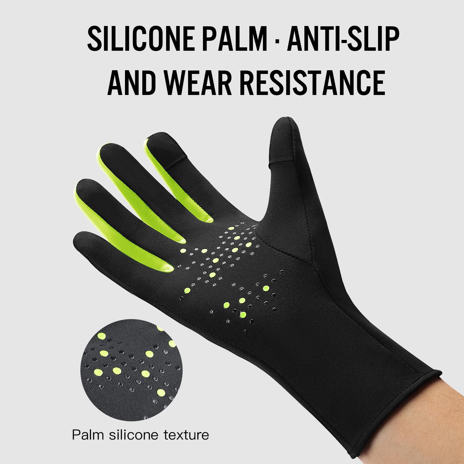 Winter Running Warm Gloves, Windproof Touchscreen Sports Gloves, Lightweight Flexible Non-Slip Palm, Unisex Outdoor Morning Run Cycling Training Gloves