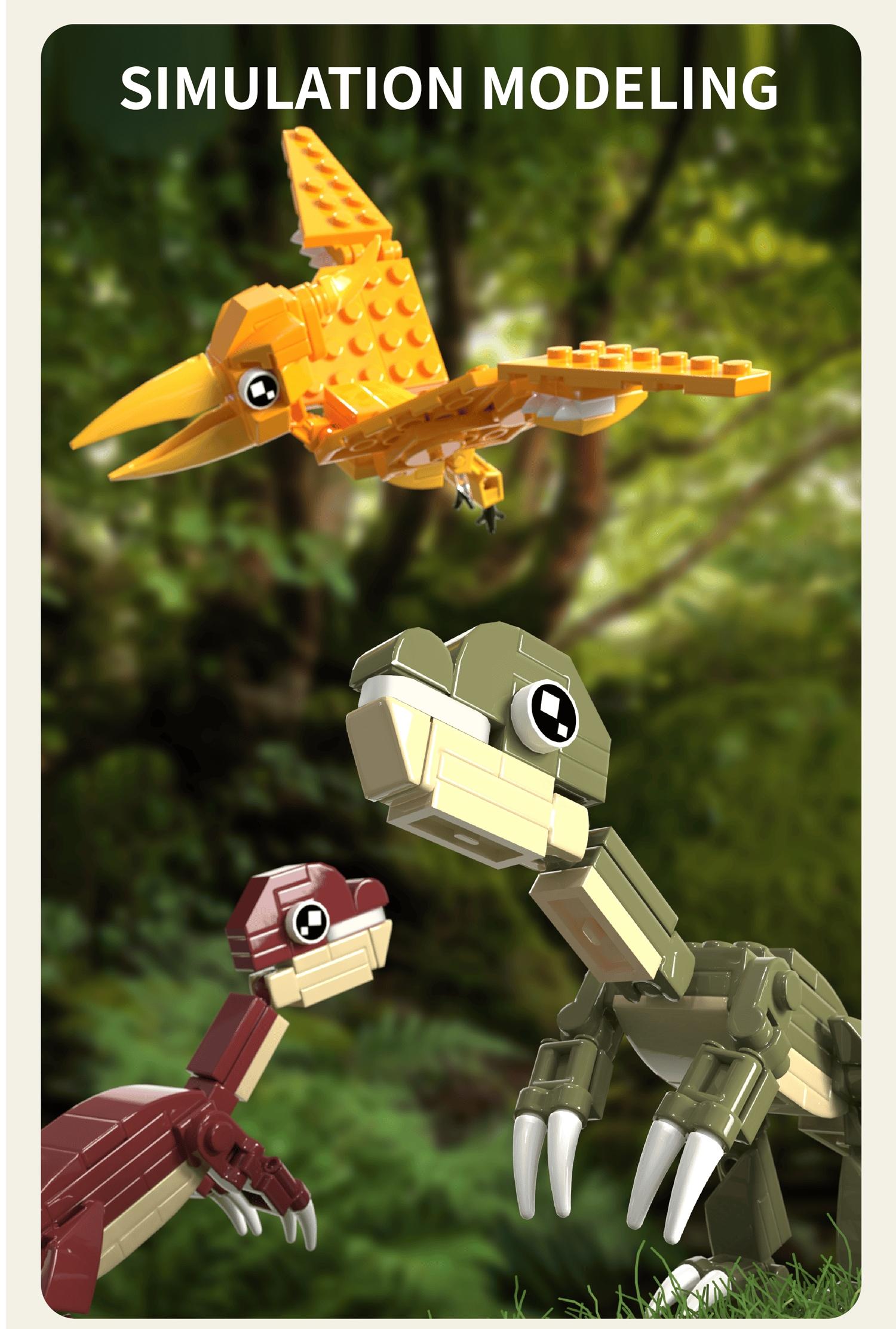 Dinosaur World Building Set, Pterosaur Bird Model DIY Creative Toy, Mini Brick Scene, Desk Decor, Fun Assembly Hobby, Gift for All Ages