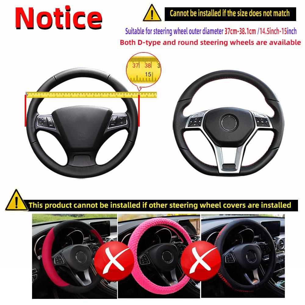 6Counts Car Interior Accessories Set: Sporty PU Leather Steering Wheel Cover (14.5-15 inch Universal), Microfiber PU Leather Car Console Cover, Seatbelt Pads, Cup Holder Pads. Suitable for Men and Women, All Seasons.