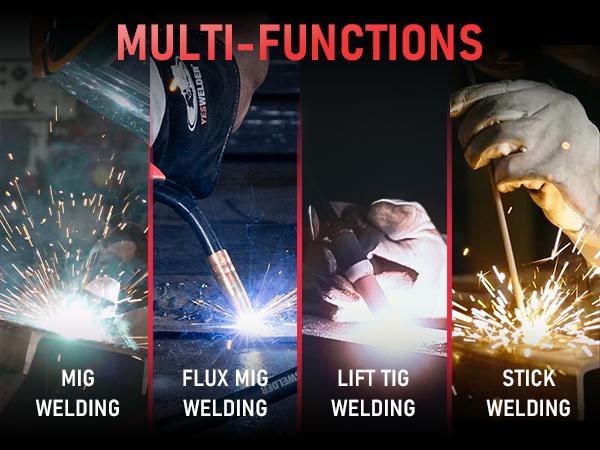 YESWELDER YWM-160 Gas Gasless MIG Welder 160Amp | 110/220V Dual Volts, Smart MIG, Digital Display | Gas/Flux Core/Lift TIG/Stick 4-in-1 Welding Machine YESWELDER YWM-160 Gas Gasless MIG Welder 160Amp | 110/220V Dual Volts, Smart MIG, Digital Display | Gas/Flux Core/Lift TIG/Stick 4-in-1 Welding Machine