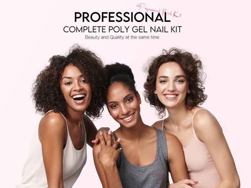 Morovan Professional Poly Gel Nail Kit 8 Colors Poly Gel Kit with U V Lamp 48W and all nail tools for Beginners with Everything