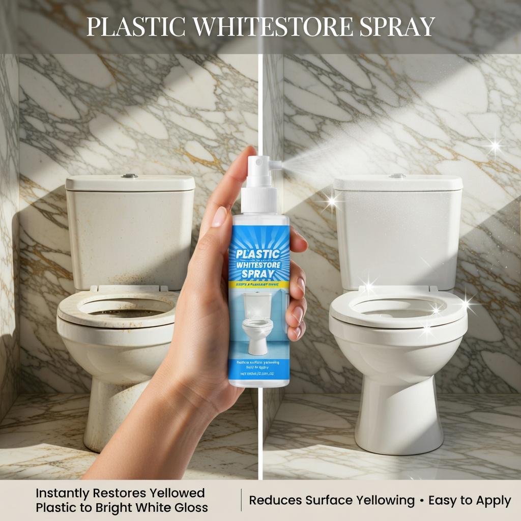 Powerful Plastic Restorer Spray - Multi-Purpose Cleaner & Revitalizer for Refrigerator, Air Conditioner, Toilet & All Plastic Surfaces