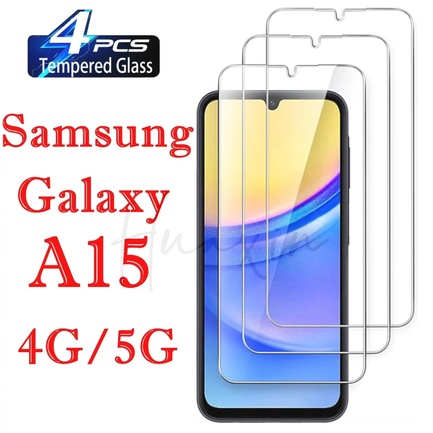99D Tempered Glass Screen Protector with Protection for Samsung Galaxy A15 Series, Multiple Packs (1-4PCs) Mobile Phone Accessories for 4G/5G Models