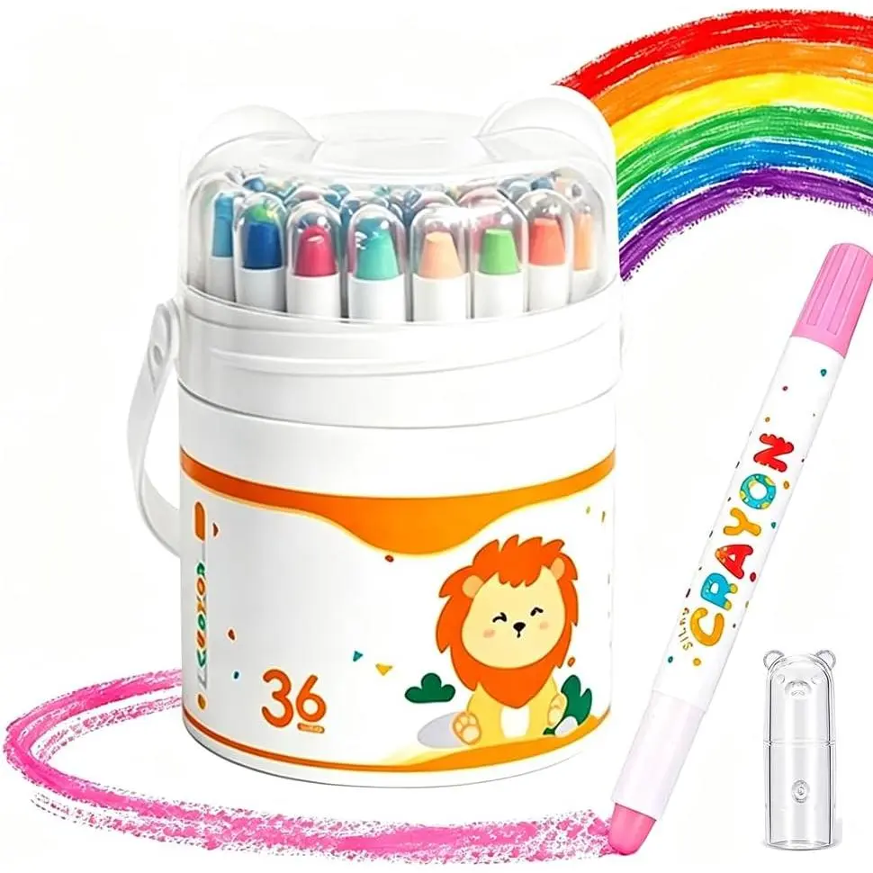 Silky Twistable Washable Gel Crayons, 36 Colors for Adults & Artists