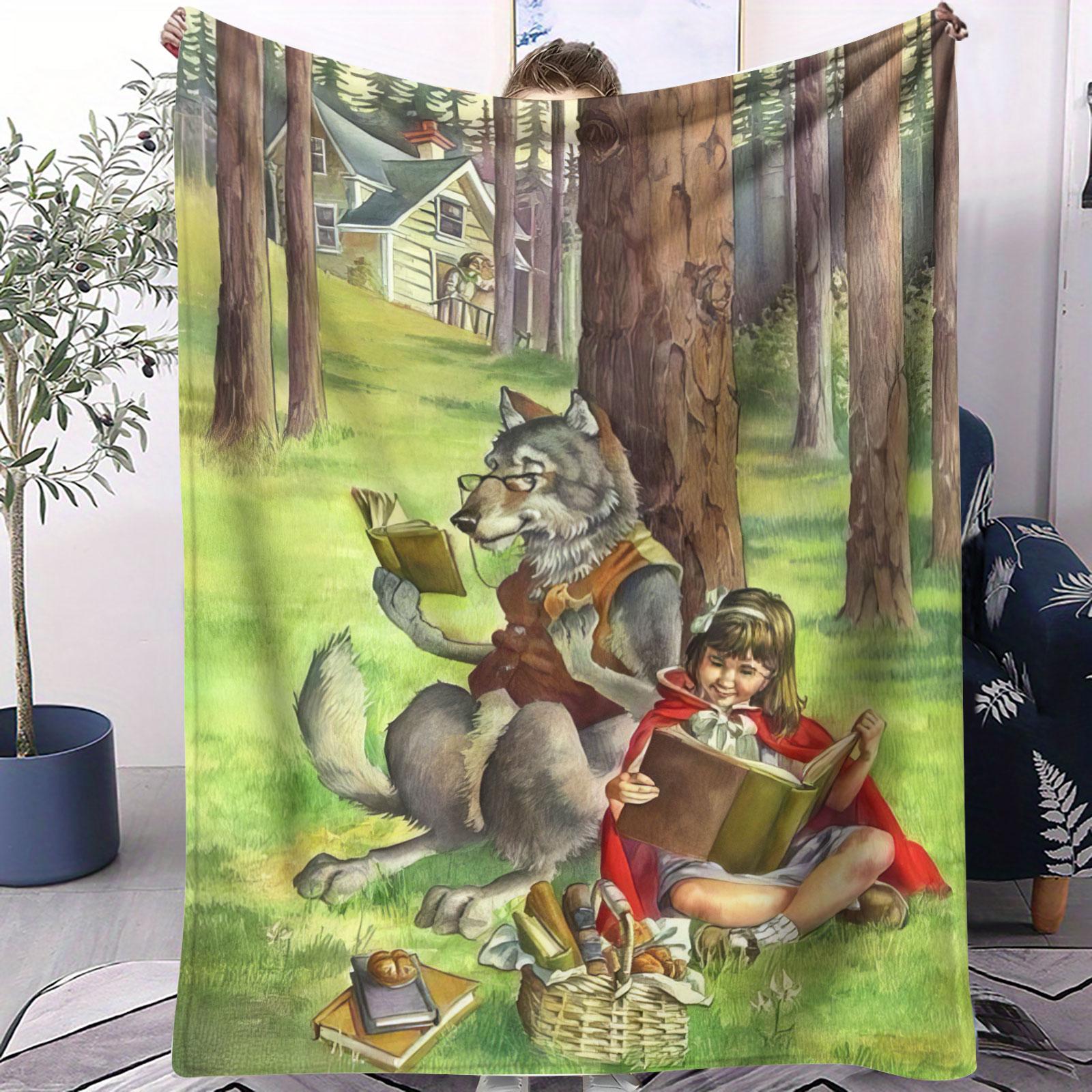 Book Reading Pattern Blanket, Suitable for All Seasons, Suitable for Beds, Sofas, Cars, Room Decorations, and Gifts, Suitable for Children and Adults