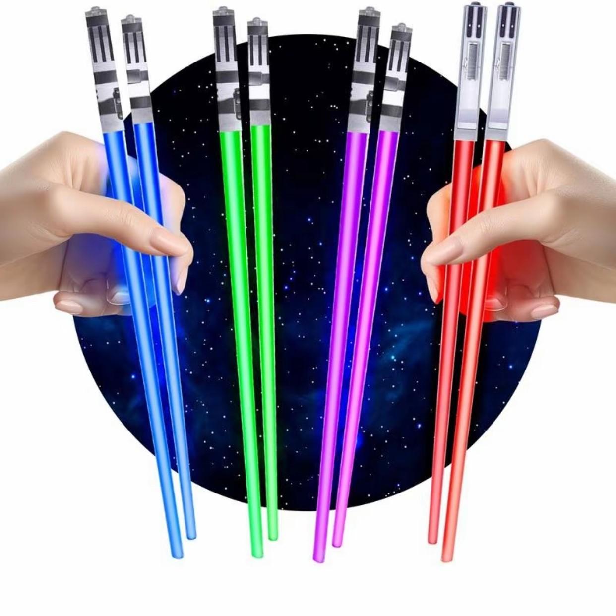 Variable 9 Colors LED Light-Up Chopsticks, Food Grade Material, Perfect for Concerts, Birthdays, Music Festivals, Camping, Night Markets