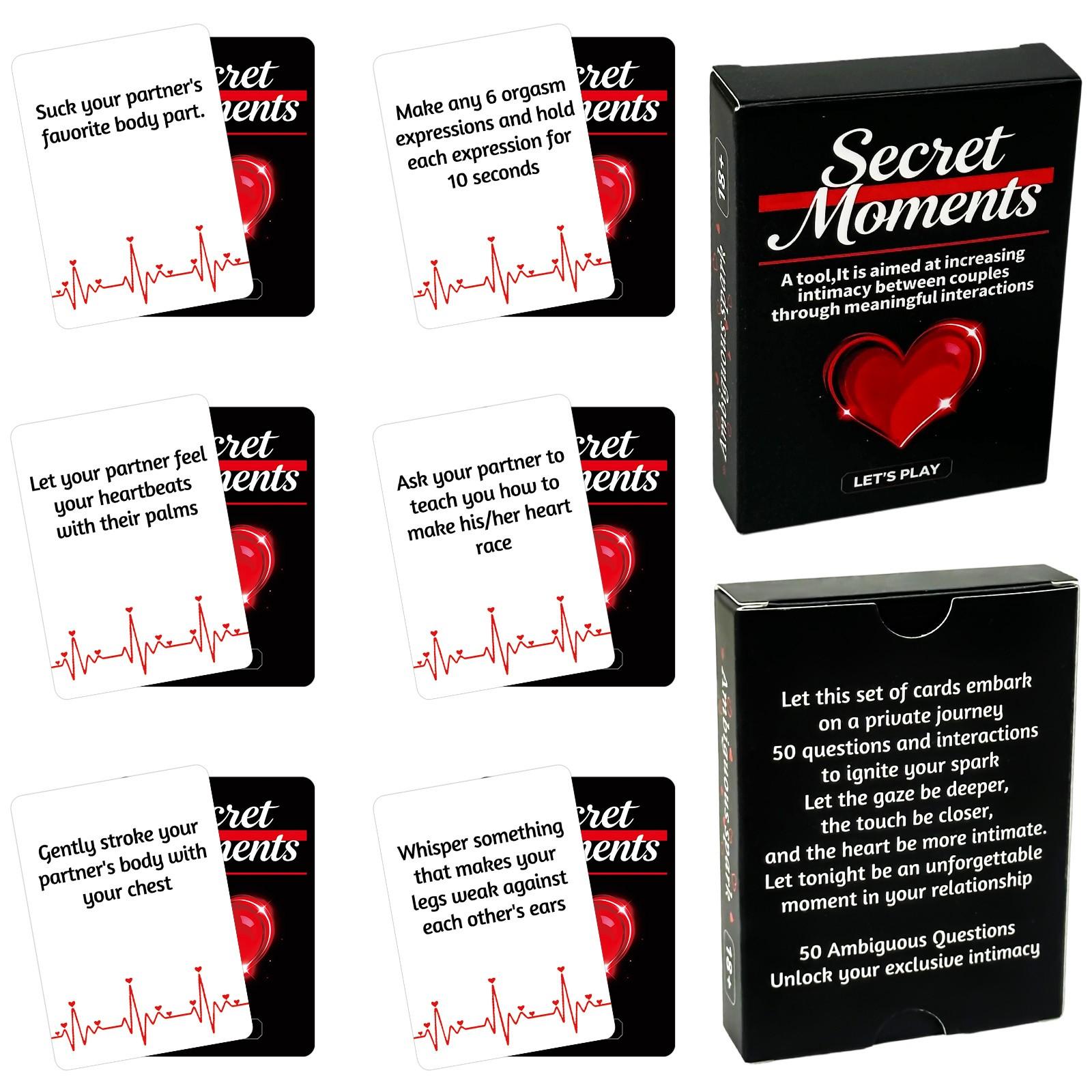 2026 New 50-card Couple Date Interactive Card Game, Adult Secret Moment Tabletop Cards, English Version, Perfect for Romantic Moments