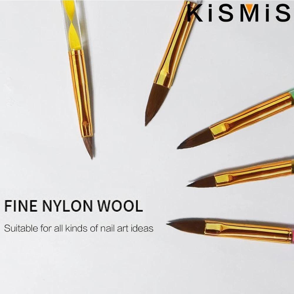 Professional 5-Piece Nail Brush Set, Nail Art Brush: Synthetic Bristles, Non-Shedding, Stainless Steel Handle. Includes Flat, Angled, Detail, Fan Brushes for Smooth Gel & Dip Powder Application. Ergonomic Grip for Salon & Diy Use.