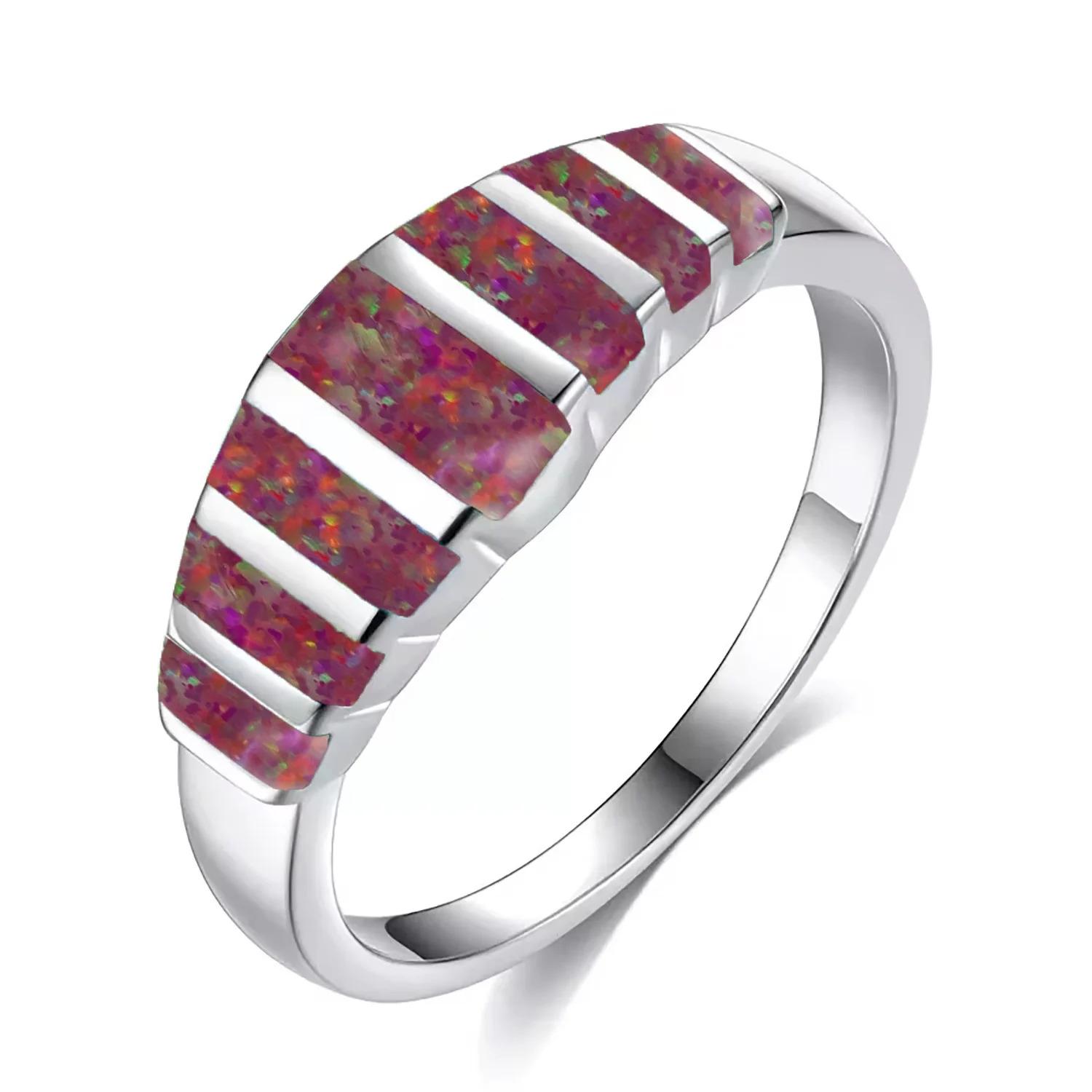 Colorful Fire Opal Fashion Jewelry Opal Cock Rings for Women Fashion Jewelry Luxury Evening Party Jewelry Christmas Gift for Her