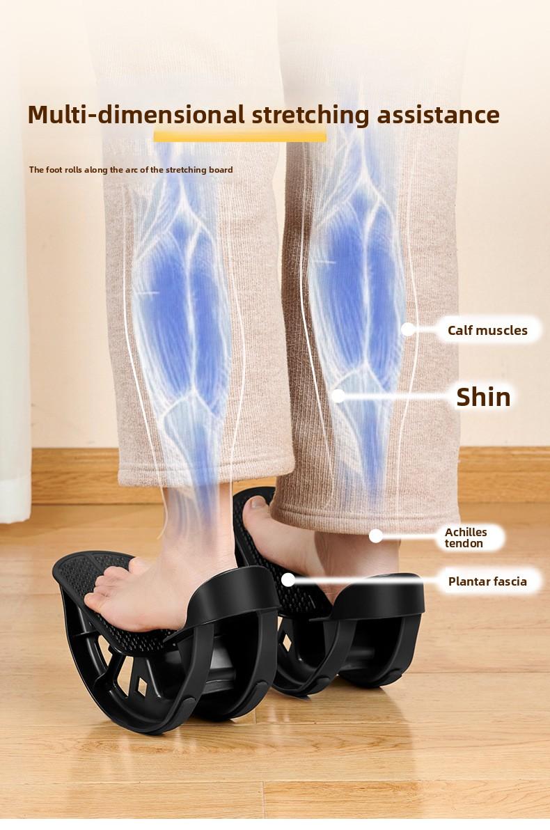 Indoor heel pedal, used for stretching the calves, Achilles tendon, tibialis muscles, and for leg stretching and massage on the treadmill