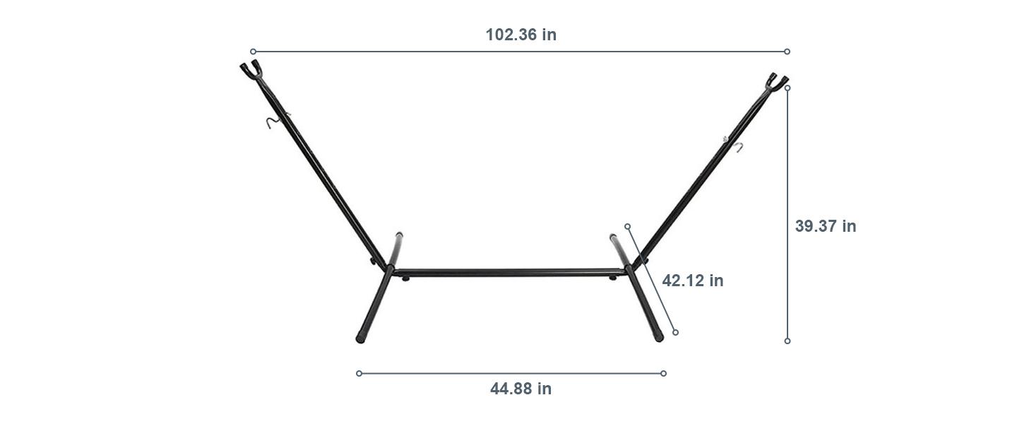 Brazilian Style Double Hammock Set,Double Hammock Set with Steel Stand,Double Cotton Hammock with Space Saving Steel Stand, Upgraded Polyester End Strings 450 lb Capacity - Premium Carry Bag Included Outdoor,fathersdaygifts backyard relaxation