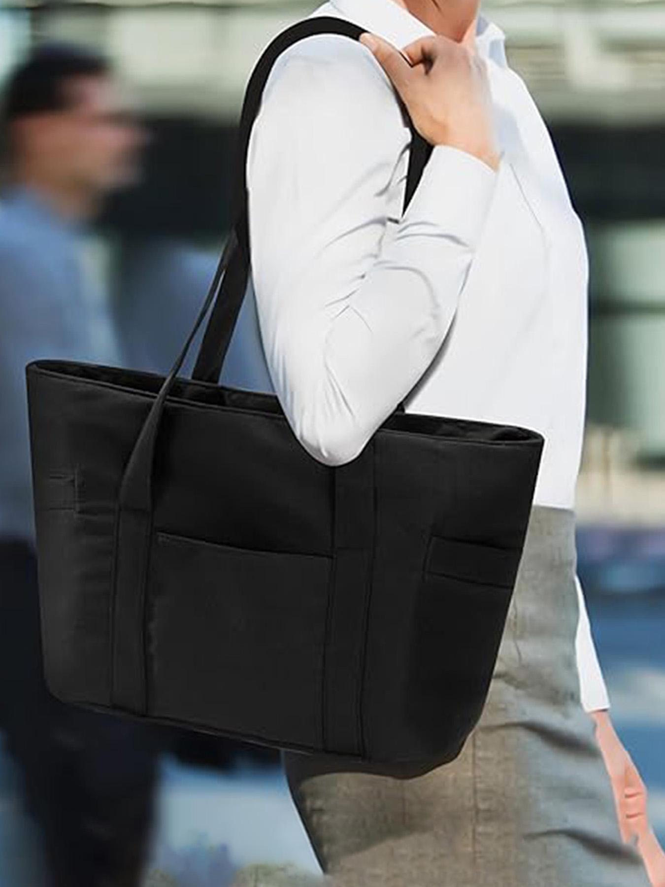 Women's Solid Color Tote Bag, Fashionable Large Capacity Shoulder Bag for Work & Travel, Casual Trendy Versatile High-quality Daily Commuting Bag, Lightweight Tote Bag Women's Solid Color Tote Bag, Fashionable Large Capacity Shoulder Bag for Work & Travel, Casual Trendy Versatile High-quality Daily Commuting Bag, Lightweight Tote Bag